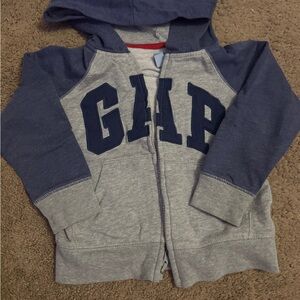 GAP Kids Navy and Light Gray Zip-Up Hoodie